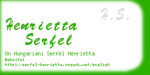 henrietta serfel business card